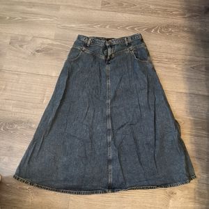 Long denim skirt